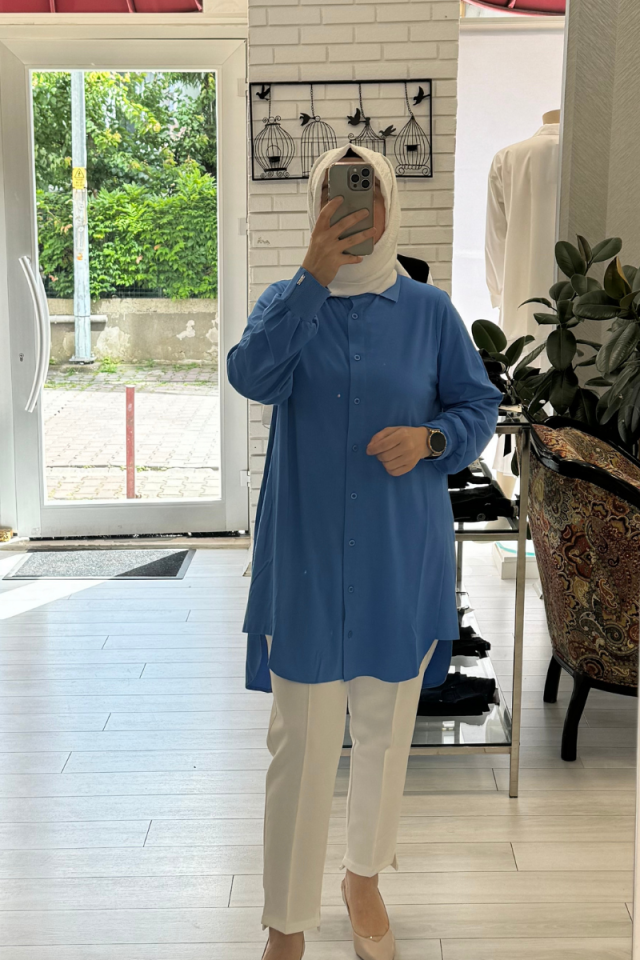 Invee Modal Combed Cotton Shirt Blue 6926