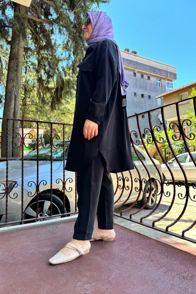 İnvee Doğal Kumaş Pantolon Siyah 6960