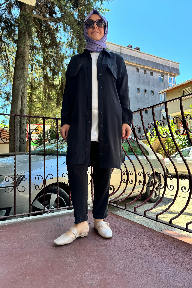 İnvee Doğal Kumaş Pantolon Siyah 6960