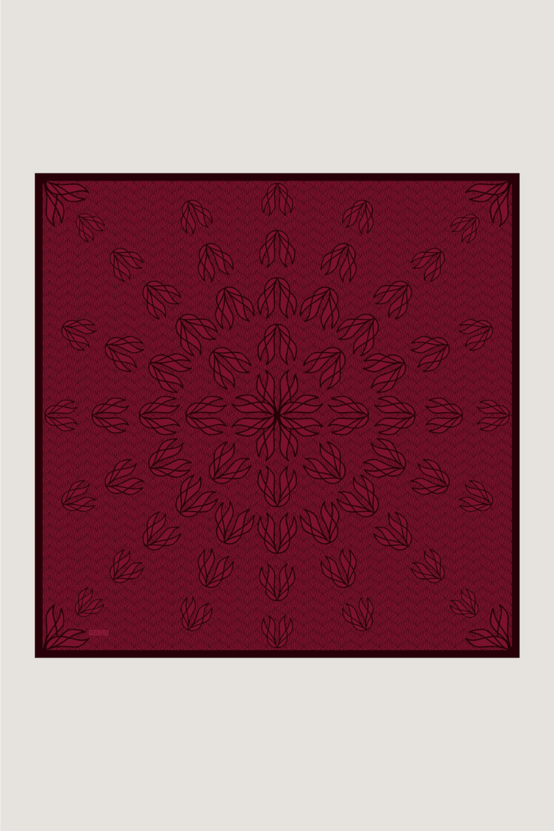 Maisa LAVİ TİVİL İPEK EŞARP 90*90 CM - BORDO