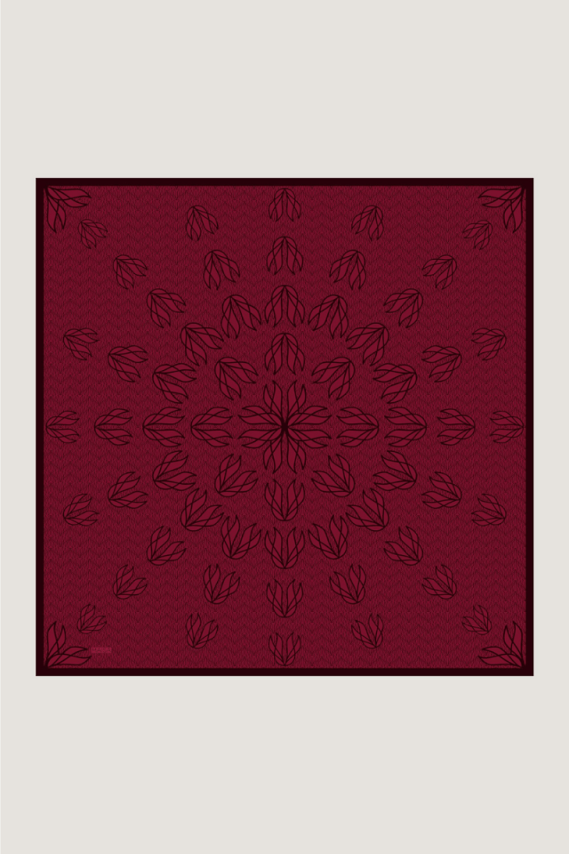 Maisa LAVİ TİVİL İPEK EŞARP 90*90 CM - BORDO