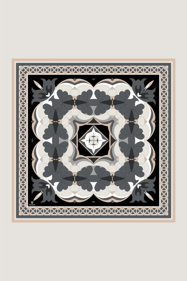 Maisa RANA TİVİL İPEK EŞARP 90*90 CM - ANTRASİT