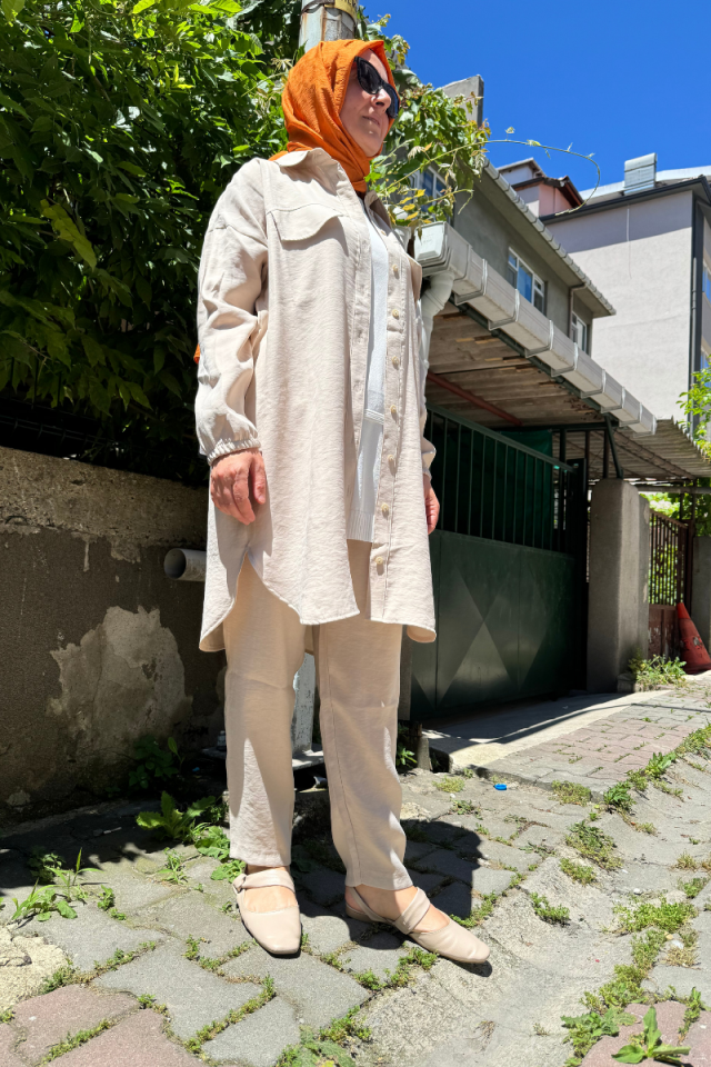İnvee Doğal Kumaş Pantolon Bej 6960