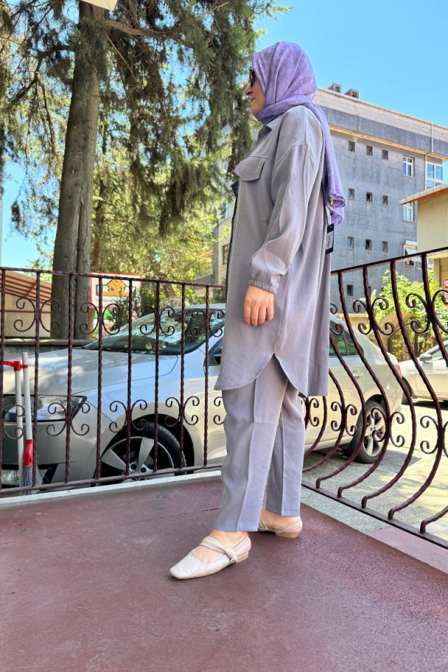 İnvee Doğal Kumaş Pantolon Gri 6960