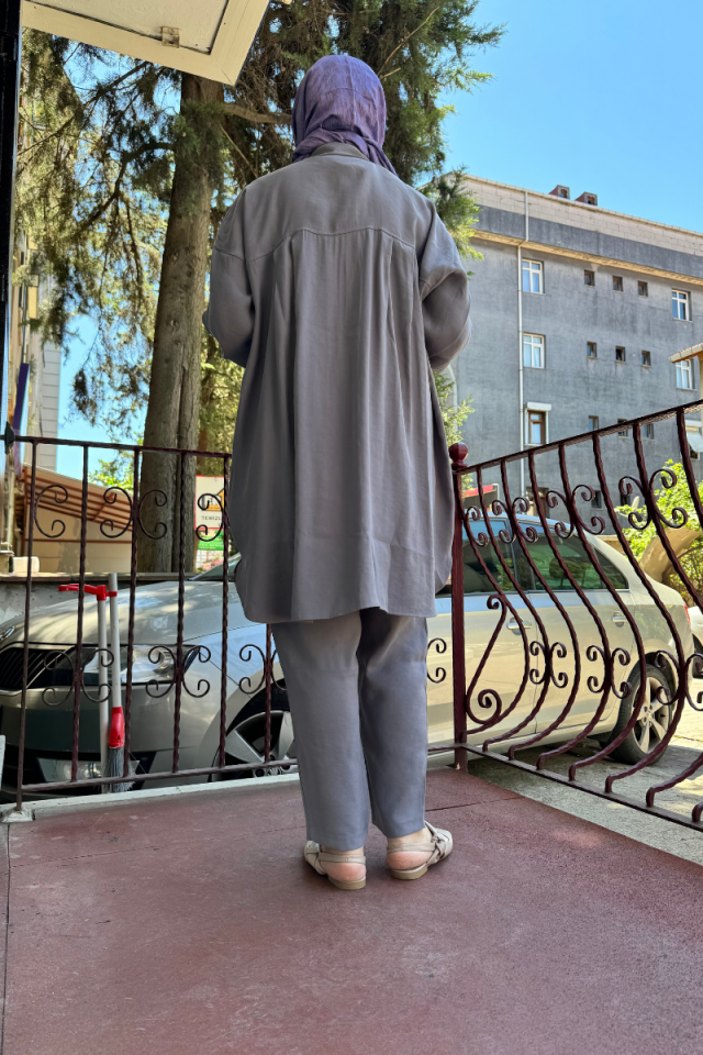 İnvee Doğal Kumaş Pantolon Gri 6960