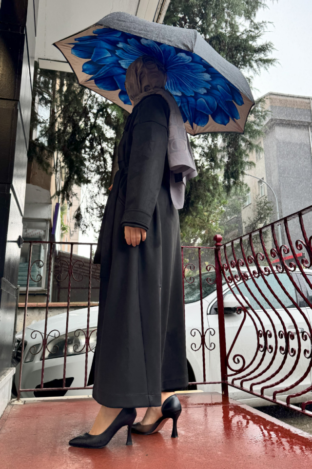 MissWhence Süet Pardesü Siyah 36405