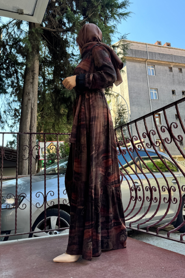 MissWhence İpek Elbise Kahverengi 36828