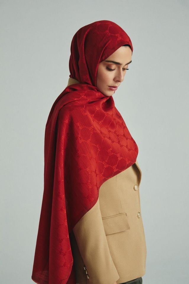 Maisa NEDA PAMUK İPEK ŞAL 70*190 CM - KİREMİT