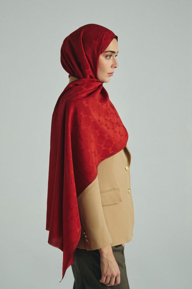 Maisa NEDA PAMUK İPEK ŞAL 70*190 CM - KİREMİT