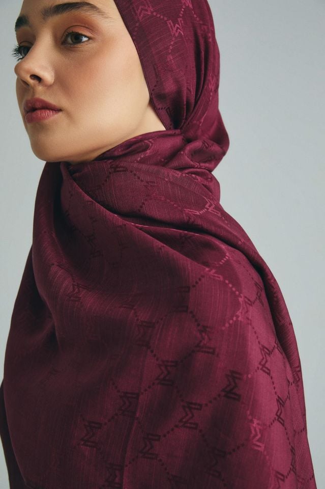 Maisa NEDA PAMUK İPEK ŞAL 70*190 CM - BORDO