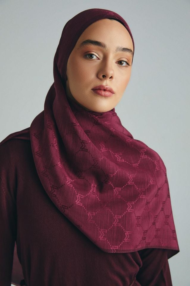 Maisa NEDA PAMUK İPEK ŞAL 70*190 CM - BORDO