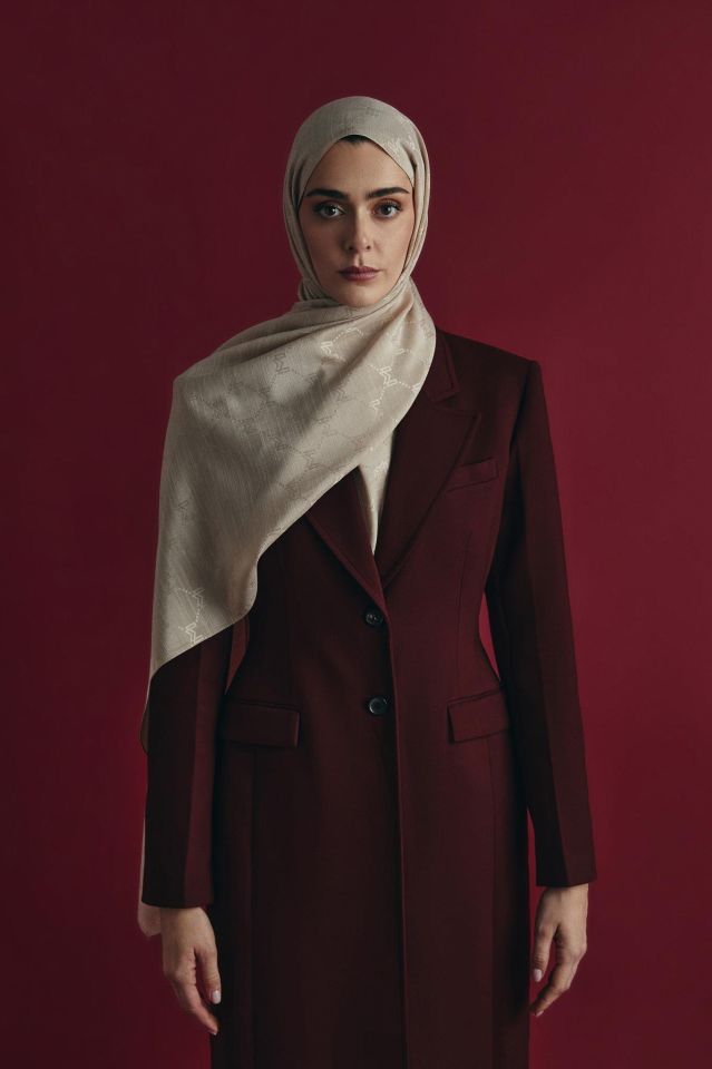 Maisa NEDA PAMUK İPEK ŞAL 70*190 CM - BEJ