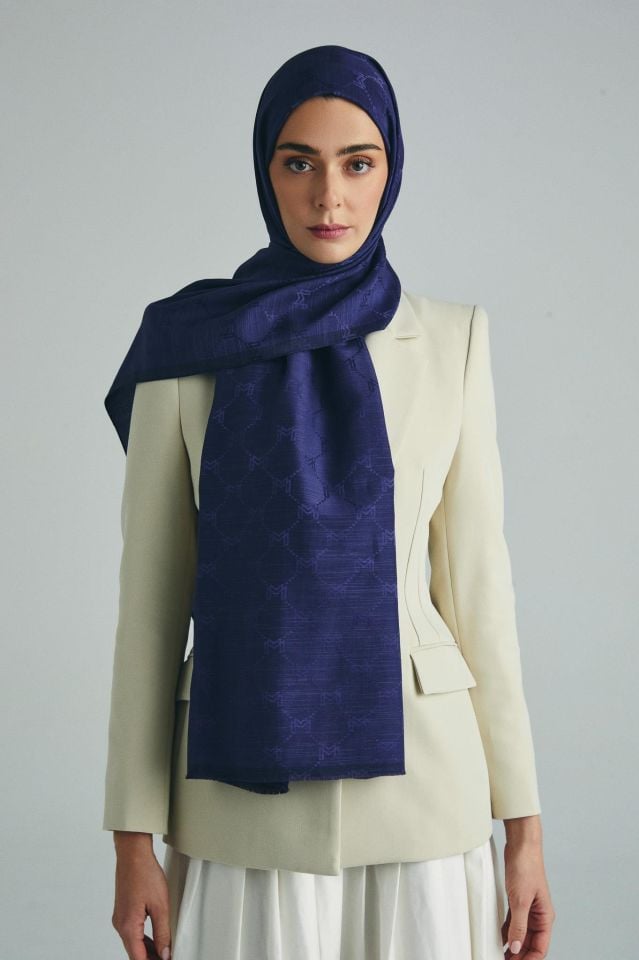 Maisa NEDA PAMUK İPEK ŞAL 70*190 CM - MORCİVERT
