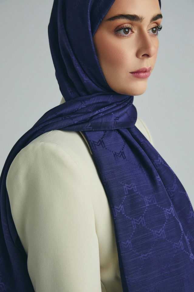 Maisa NEDA PAMUK İPEK ŞAL 70*190 CM - MORCİVERT