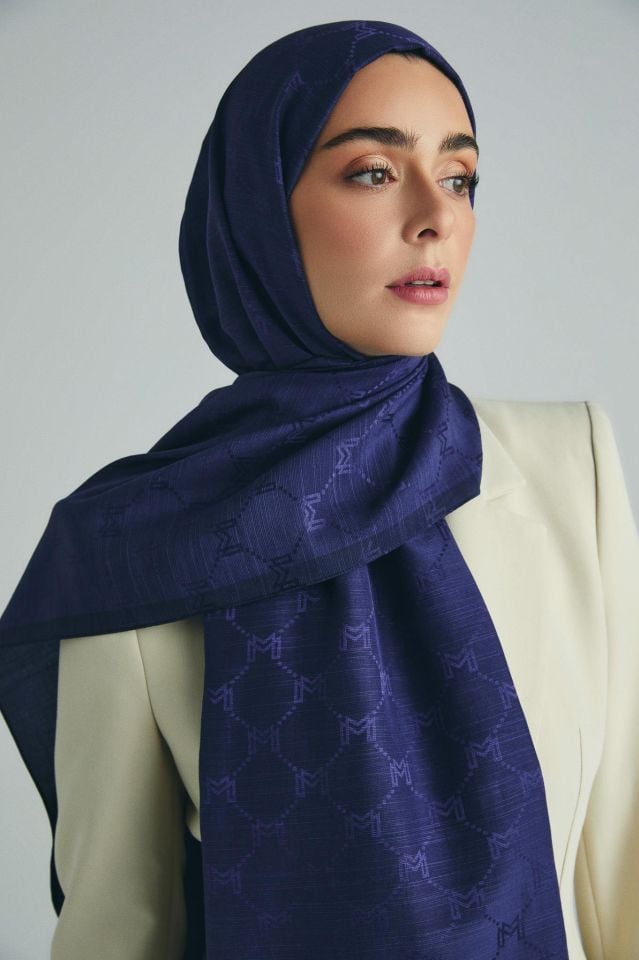 Maisa NEDA PAMUK İPEK ŞAL 70*190 CM - MORCİVERT