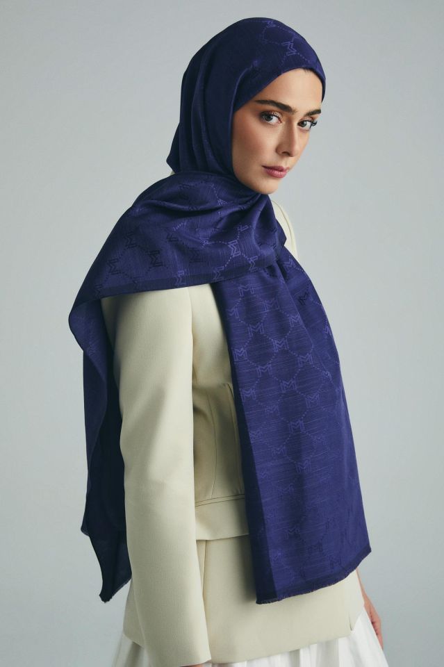 Maisa NEDA PAMUK İPEK ŞAL 70*190 CM - MORCİVERT