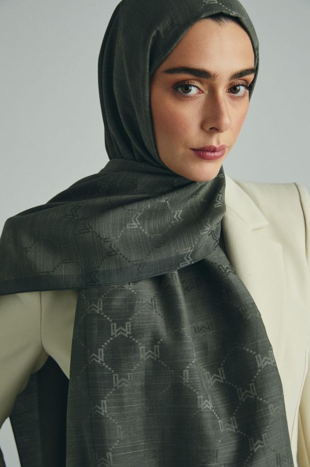 Maisa NEDA PAMUK İPEK ŞAL 70*190 CM - HAKİ