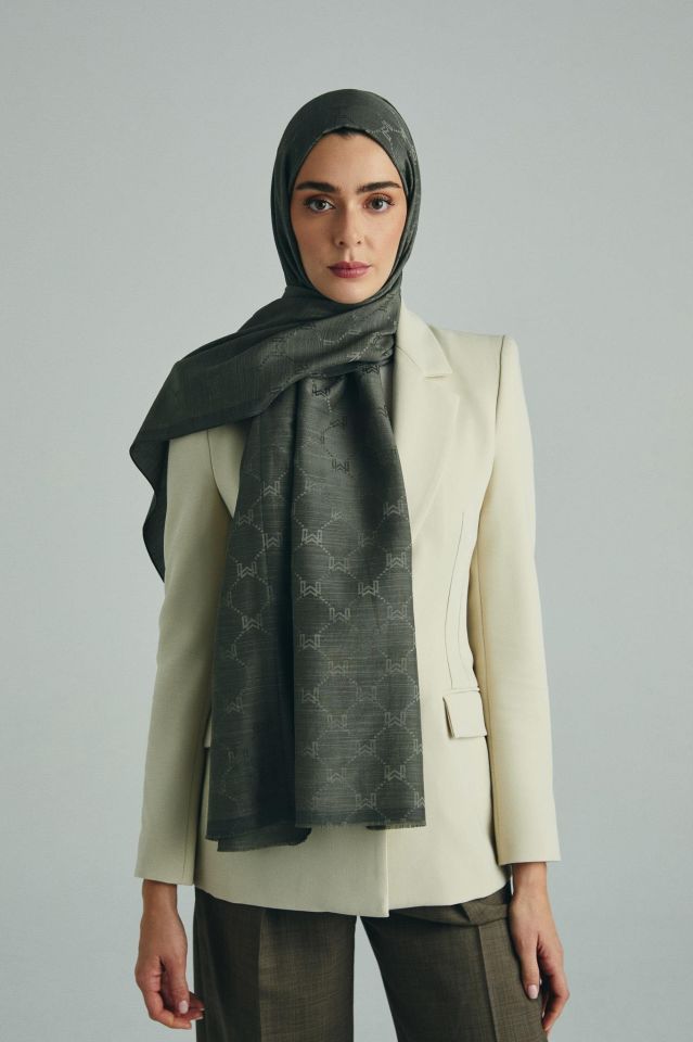 Maisa NEDA PAMUK İPEK ŞAL 70*190 CM - HAKİ