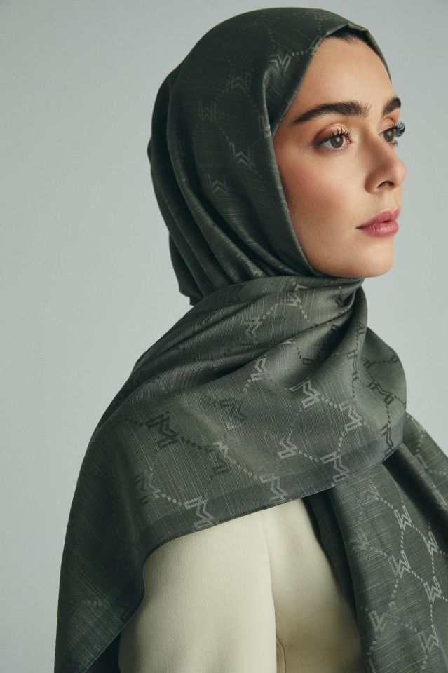 Maisa NEDA PAMUK İPEK ŞAL 70*190 CM - HAKİ