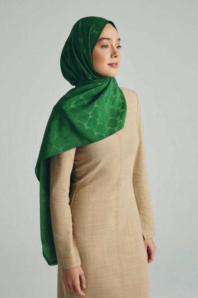 Maisa NEDA PAMUK İPEK ŞAL 70*190 CM - YEŞİL