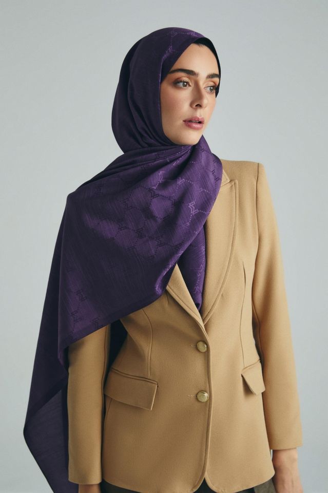 Maisa NEDA PAMUK İPEK ŞAL 70*190 CM - MÜRDÜM
