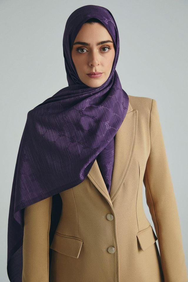 Maisa NEDA PAMUK İPEK ŞAL 70*190 CM - MÜRDÜM