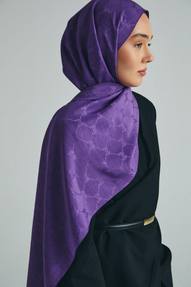 Maisa NEDA PAMUK İPEK ŞAL 70*190 CM - MOR