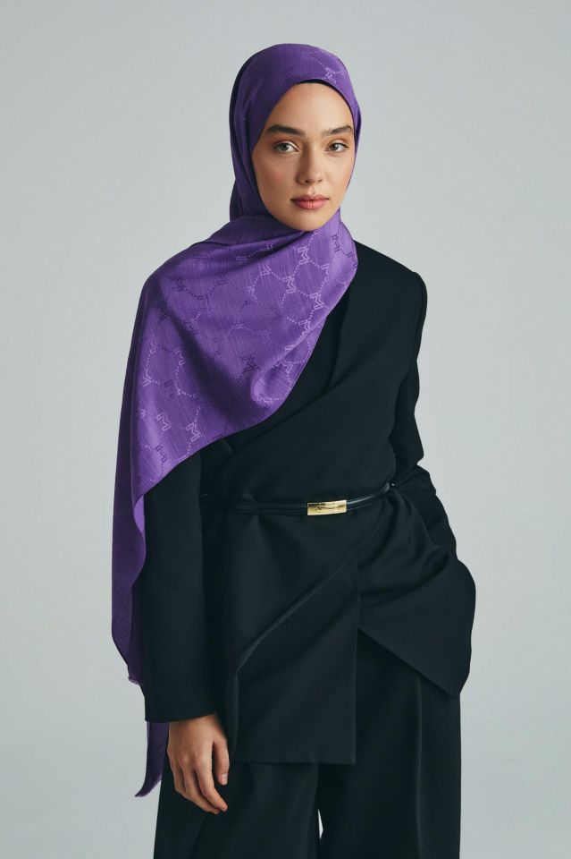 Maisa NEDA PAMUK İPEK ŞAL 70*190 CM - MOR