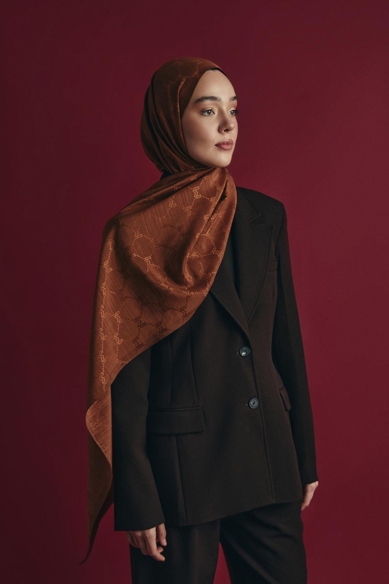 Maisa NEDA PAMUK İPEK ŞAL 70*190 CM - TARÇIN