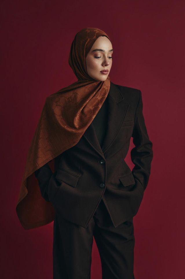 Maisa NEDA PAMUK İPEK ŞAL 70*190 CM - TARÇIN
