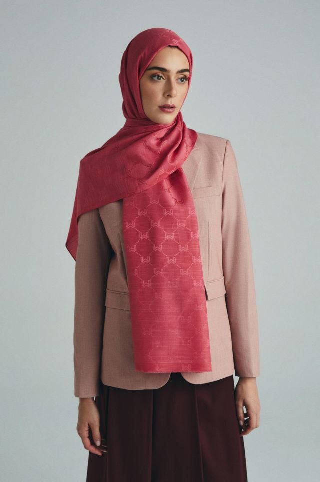 Maisa NEDA PAMUK İPEK ŞAL 70*190 CM - PEMBE