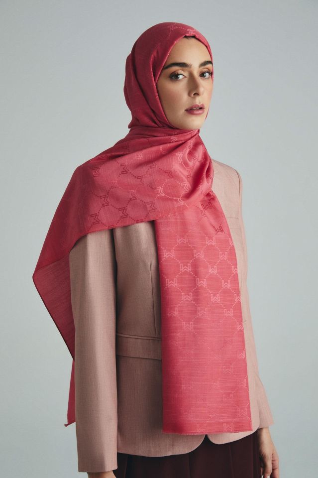 Maisa NEDA PAMUK İPEK ŞAL 70*190 CM - PEMBE