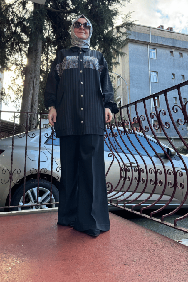 Ghisa Taş Detaylı Ceket Siyah 5KGSCKT3861
