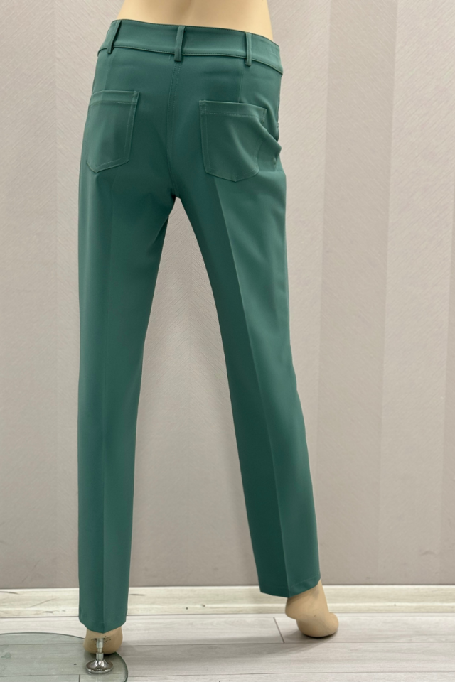 MissWhence Cigarette Pants-Green 24104