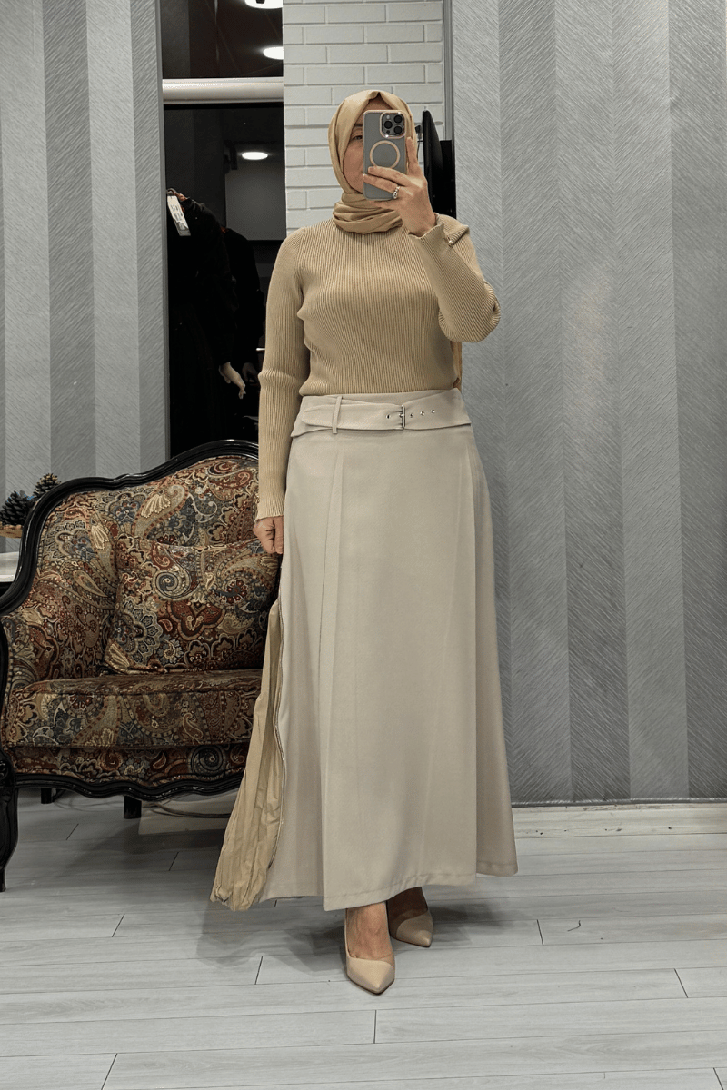 Ghisa Selanik Triko Bluz Camel GSBASİC4368