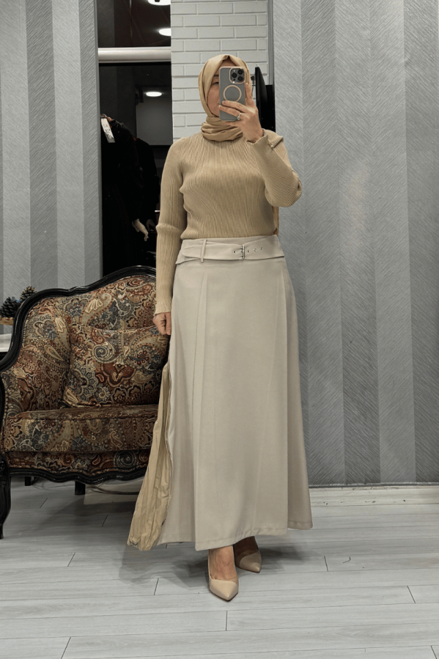 Ghisa Selanik Triko Bluz Camel GSBASİC4368