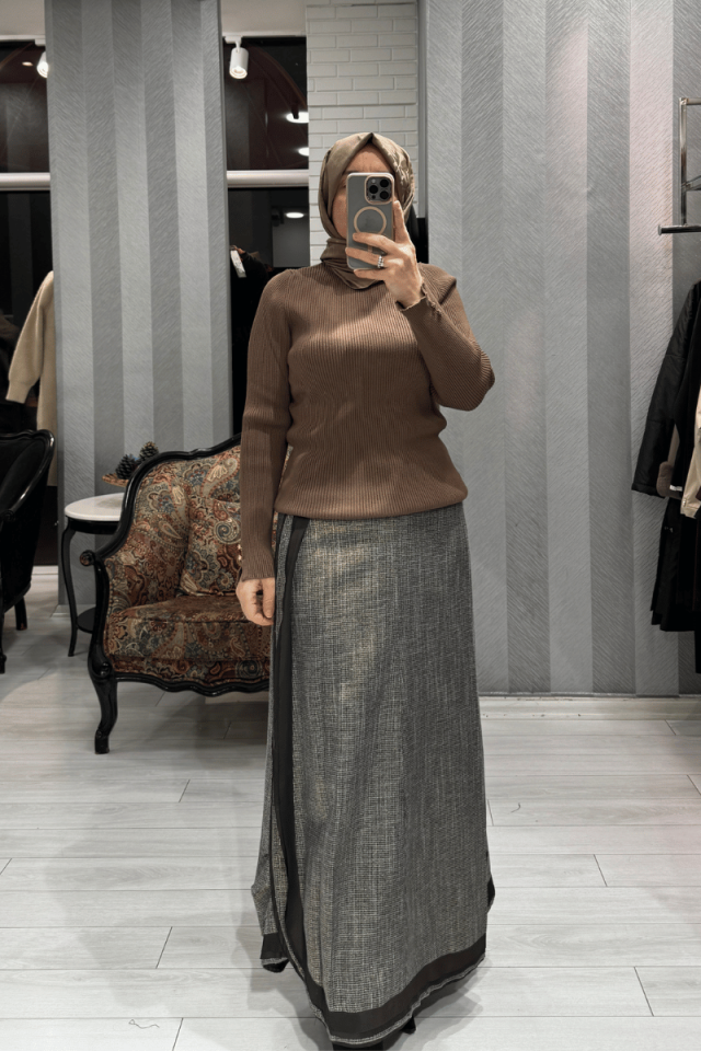 Ghisa Selanik Triko Bluz Kahve GSBASİC4368
