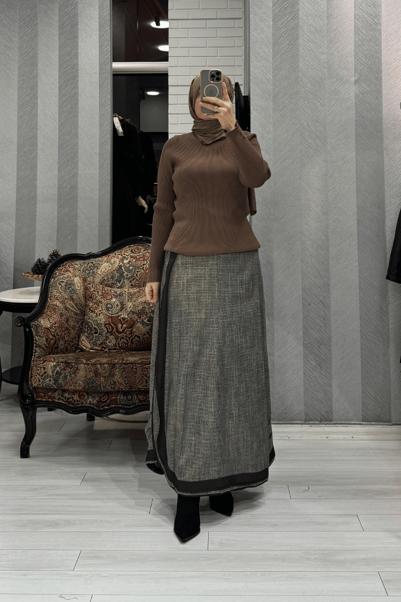 Ghisa Selanik Triko Bluz Kahve GSBASİC4368