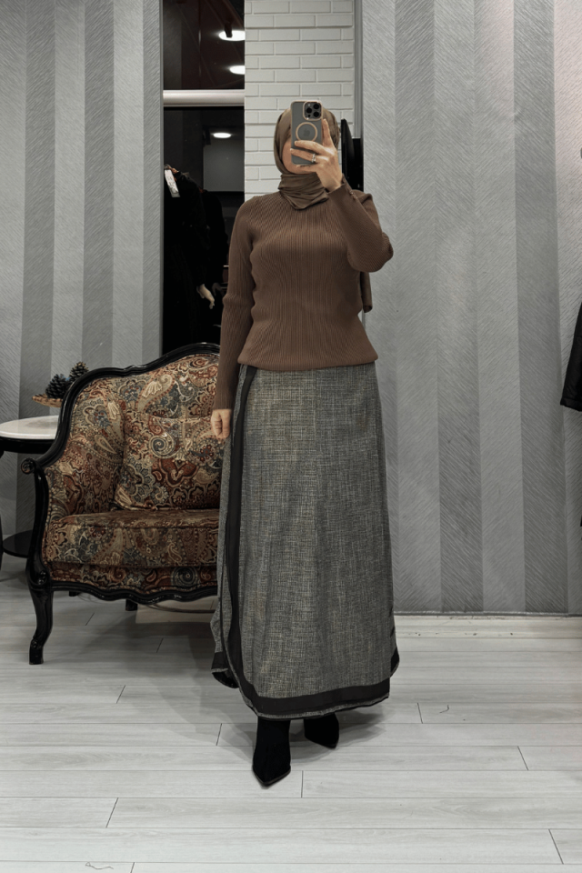 Ghisa Selanik Triko Bluz Kahve GSBASİC4368