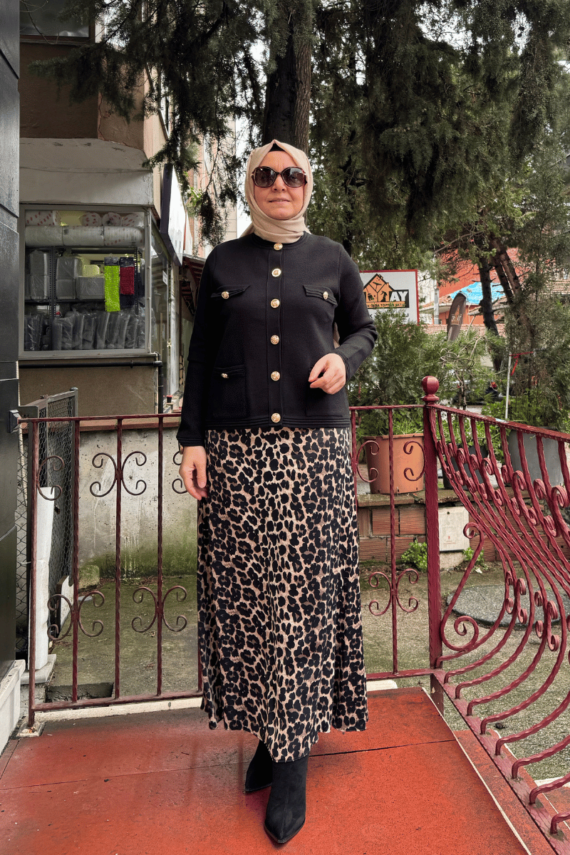 Ghisa Etek Siyah-Leopar 25YGSETK5307