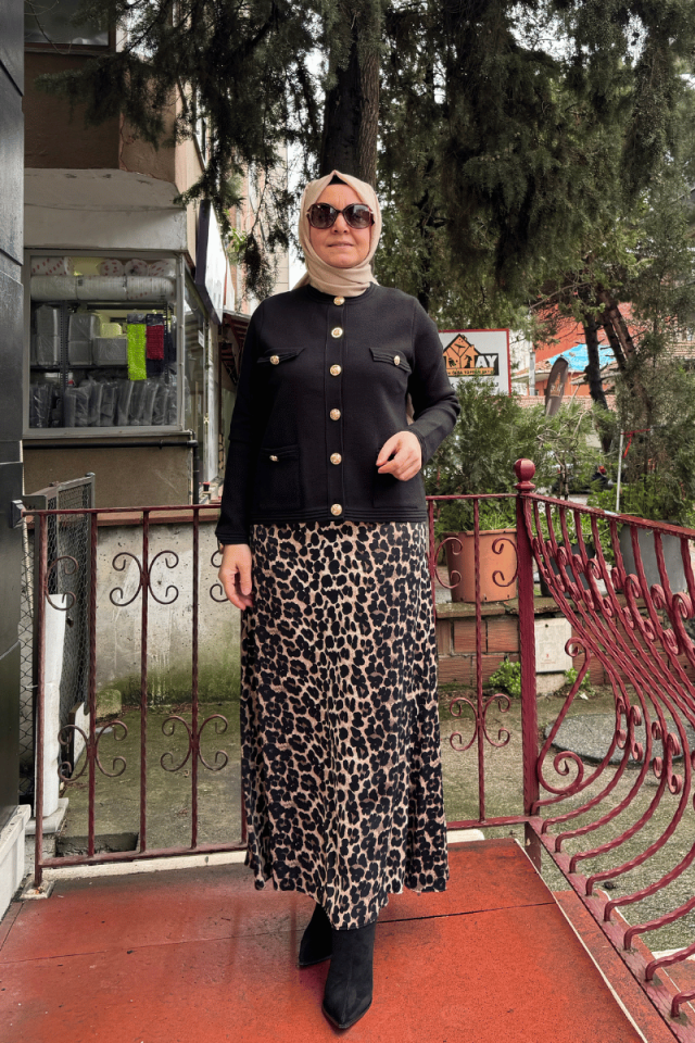 Ghisa Etek Siyah-Leopar 25YGSETK5307