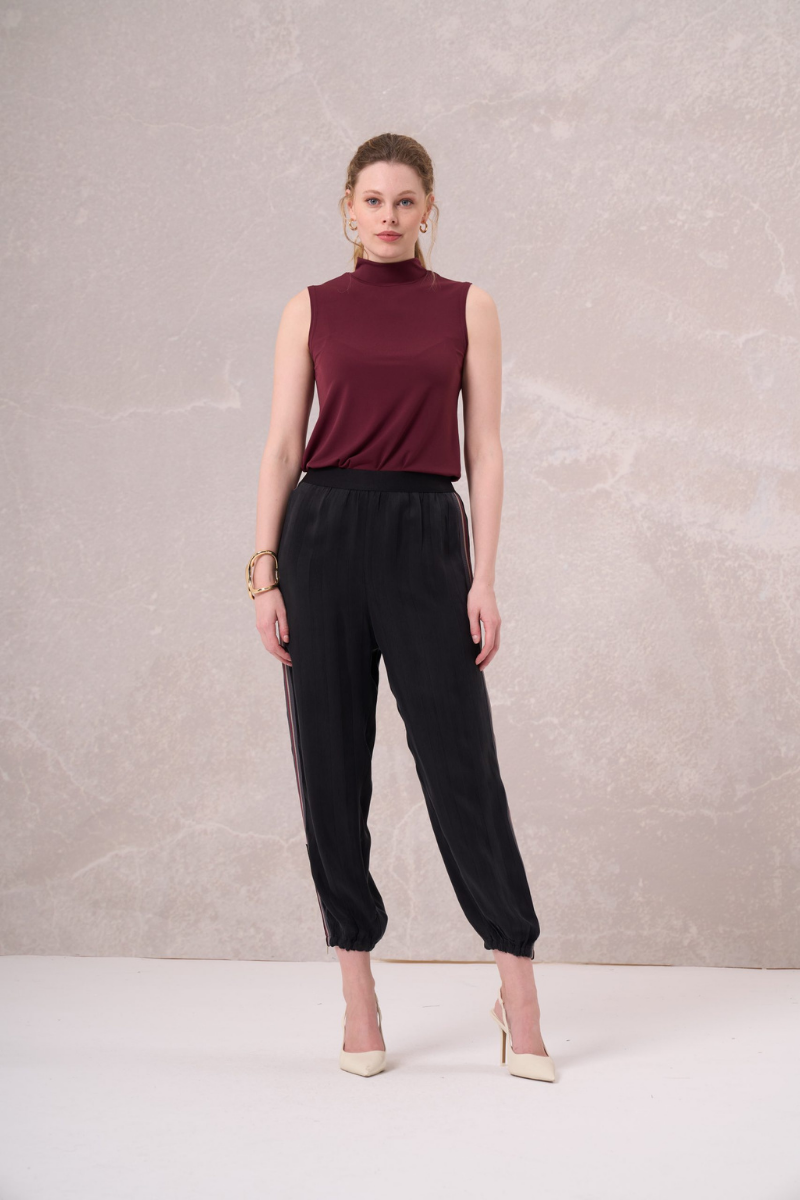 Misswhence İpek Şerit Detaylı Pantolon Siyah 35107