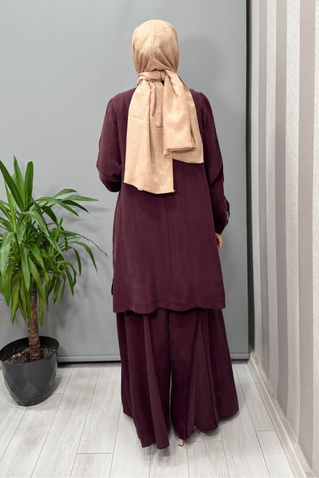 Misswhence İpek Üçlü Takım Bordo 37205