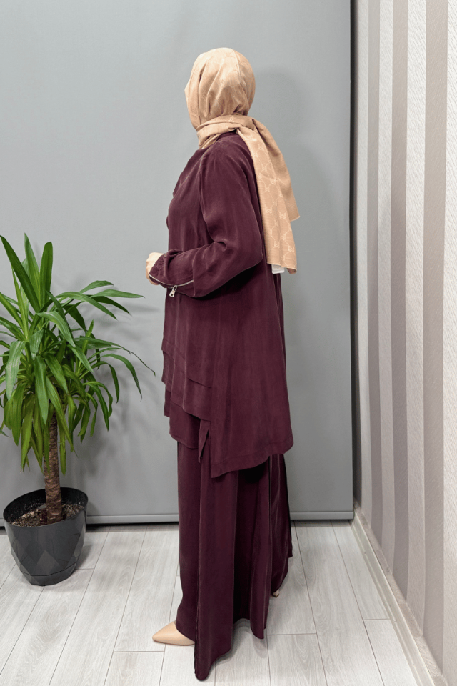 Misswhence İpek Üçlü Takım Bordo 37205