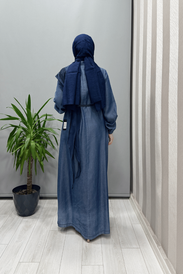 Misswhence Tencel Kot Elbise Lacivert 37804