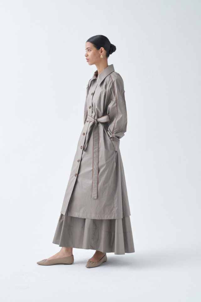 QOOQ Keti Trench Mink 24SS610
