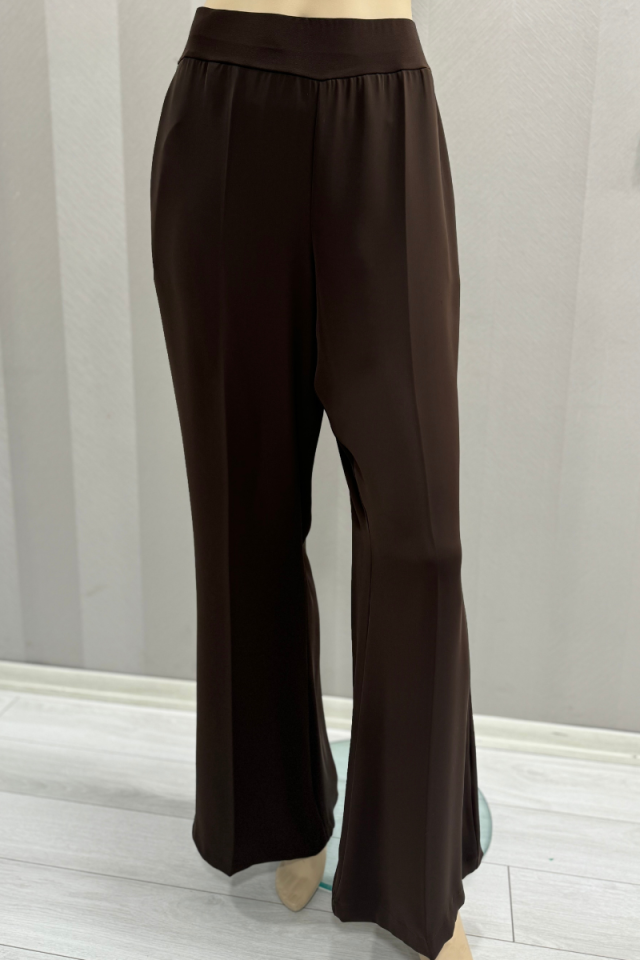 MissWhence Wide Leg Crepe Trousers Brown 35130