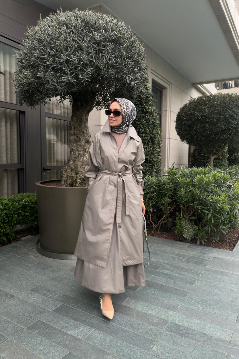 QOOQ Keti Trench Mink 24SS610