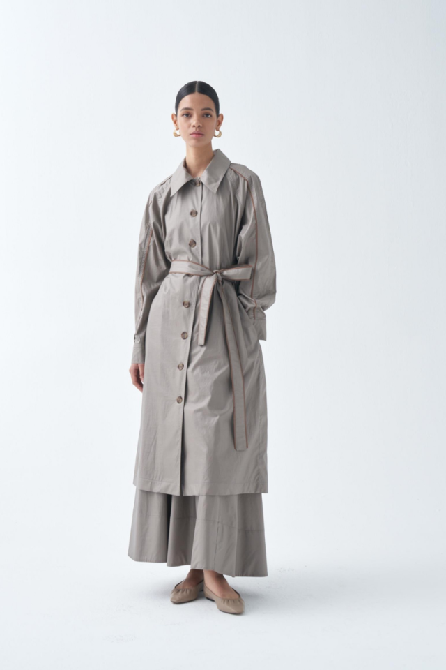 QOOQ Keti Trench Mink 24SS610