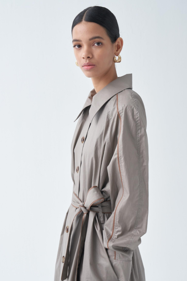 QOOQ Keti Trench Mink 24SS610